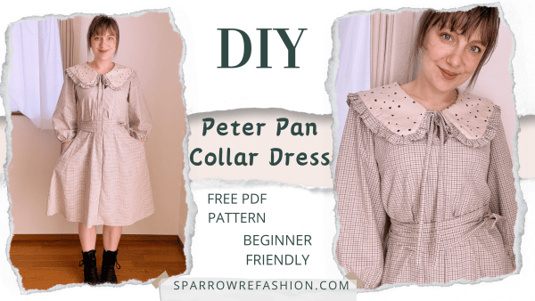 Peter Pan Collar Sewing with Free PDF Pattern - Sparrow Refashion: A ...