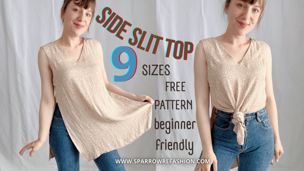 Slide Slit Pattern Side Slit Top- Easy Sewing for Beginners with Free Pattern - Sparrow ...