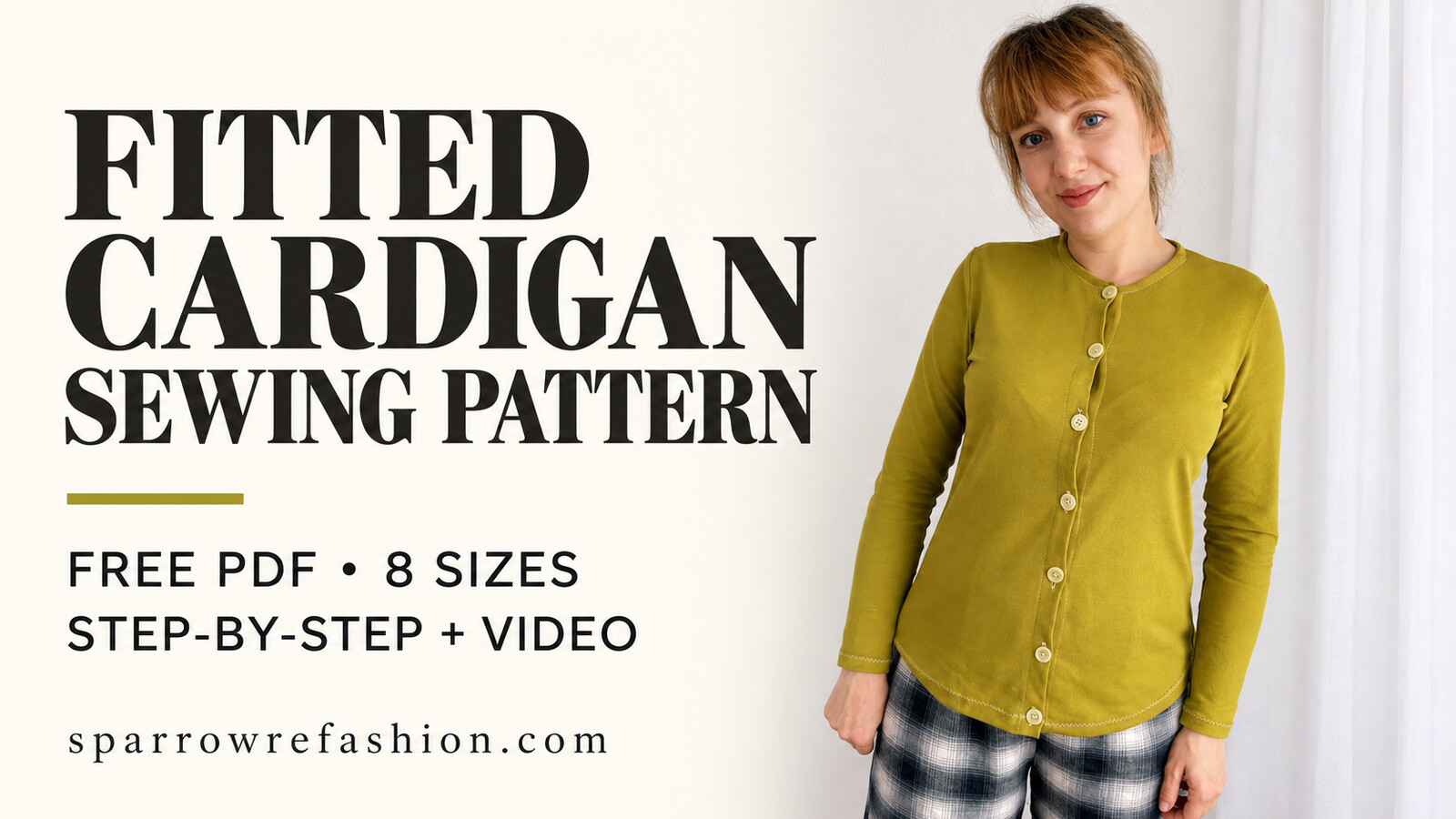 Workers Sewing Pattern Fitted Cardigan Sewing Pattern – Free PDF in 10 Sizes + Video - Sparrow ...